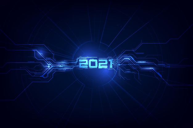 Plantilla de tecnología futurista moderna año nuevo
