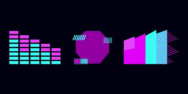 plantilla tecnológica en forma geométrica de estilo cyberpunk