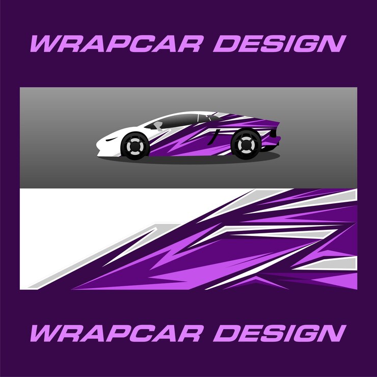 Vector plantilla de tema de vector de diseño de coche de envoltura