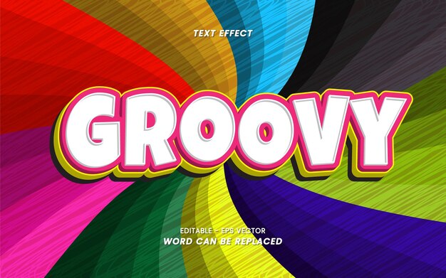 Plantilla de texto de efecto Groovy 3D editable