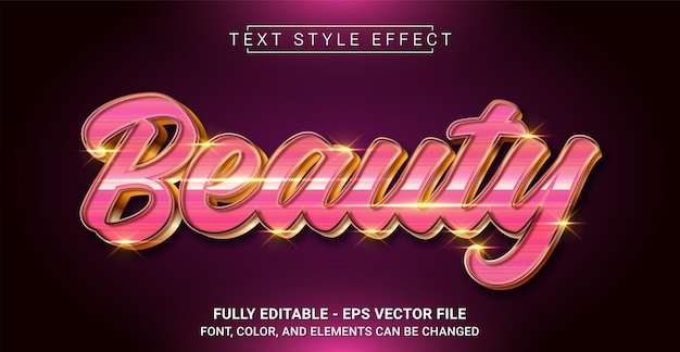 Plantilla de texto gráfico editable con efecto de estilo de texto de belleza