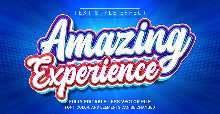Vector plantilla de texto gráfico editable con efecto de estilo de texto de experiencia increíble