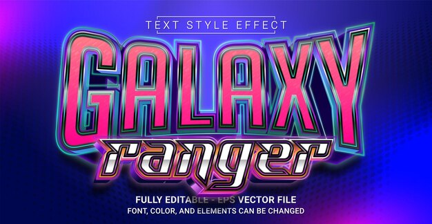 Plantilla de texto gráfico editable con efecto de estilo de texto Galaxy Ranger