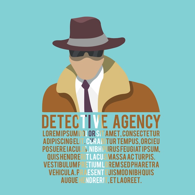 Vector plantilla de texto de silueta detective