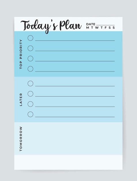 Plantilla de TodoList del plan de hoy