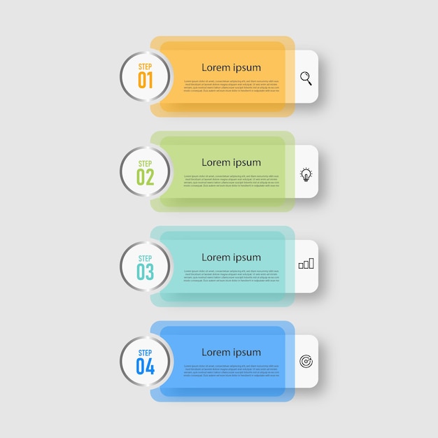 Plantilla transparente de diseño de infografías de línea de tiempo de pasos