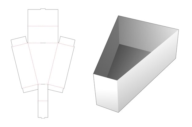 Plantilla troquelada bandeja triangular plegable