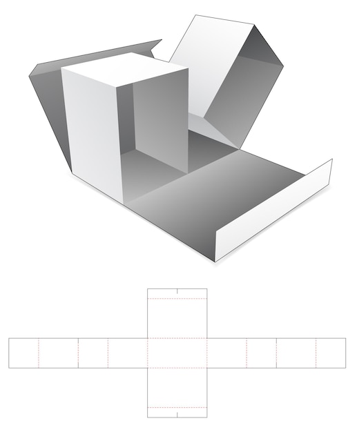 Plantilla troquelada caja cartón 2 tabiques