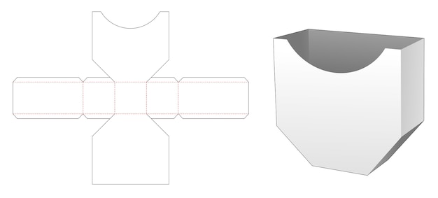 Plantilla troquelada de caja hexagonal desigual de papas fritas