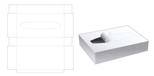 Plantilla troquelada de caja de hojalata de tejido