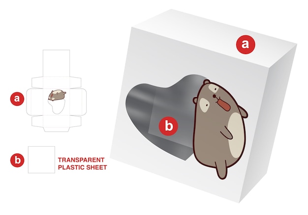 plantilla troquelada de caja y maqueta 3D