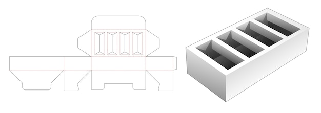 Plantilla troquelada caja partidario