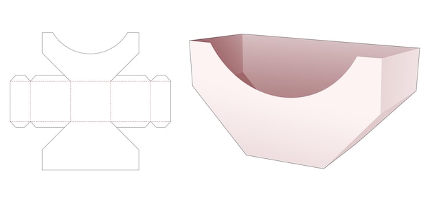 Plantilla troquelada de contenedor hexagonal desigual