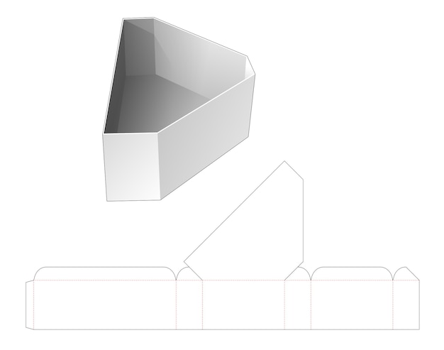 Plantilla troquelada de cuenco de forma triangular biselada