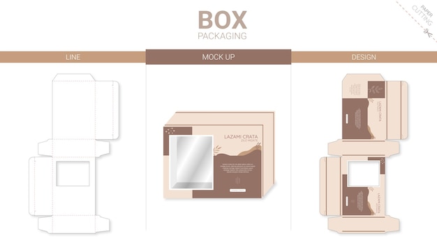Plantilla troquelada de embalaje de caja