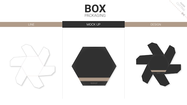 Plantilla troquelada de embalaje de caja