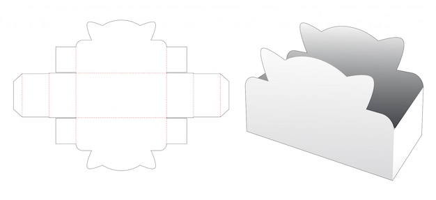 Plantilla de troquelado de caja contenedor