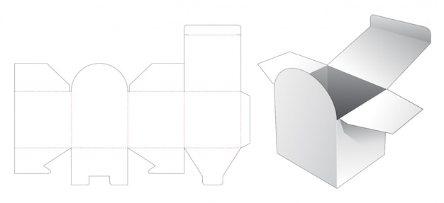 Plantilla de troquelado de caja cuadrada cosmética