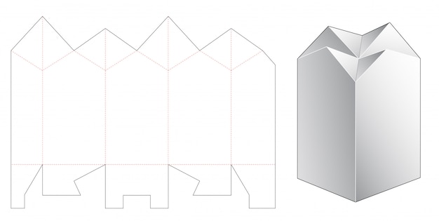 Plantilla de troquelado de caja de embalaje superior de montaña