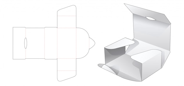 Vector plantilla de troquelado de caja de embalaje