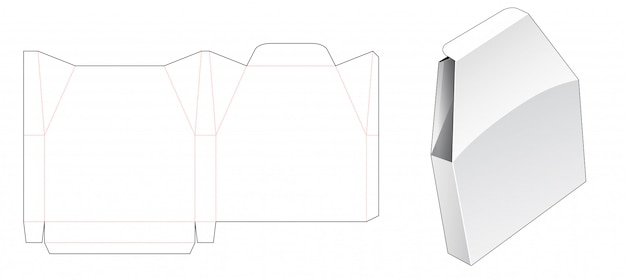 Plantilla de troquelado de embalaje de forma única de estaño