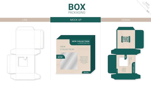 Plantilla de troquelado de maqueta y embalaje de caja