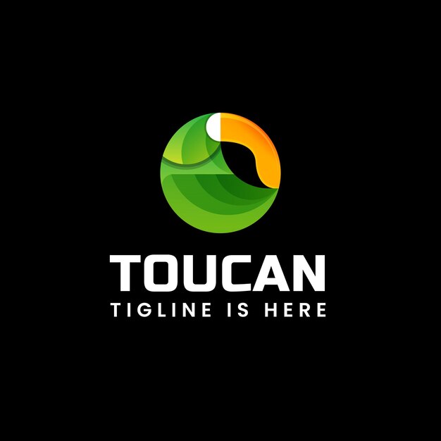 Plantilla de tucán logo degradado