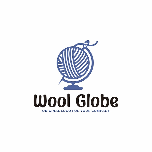 Plantilla única de diseño de logotipo de globo de lana.