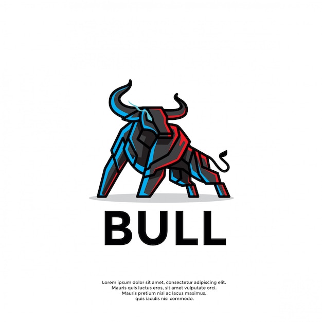 plantilla única de logotipo de toro robótico