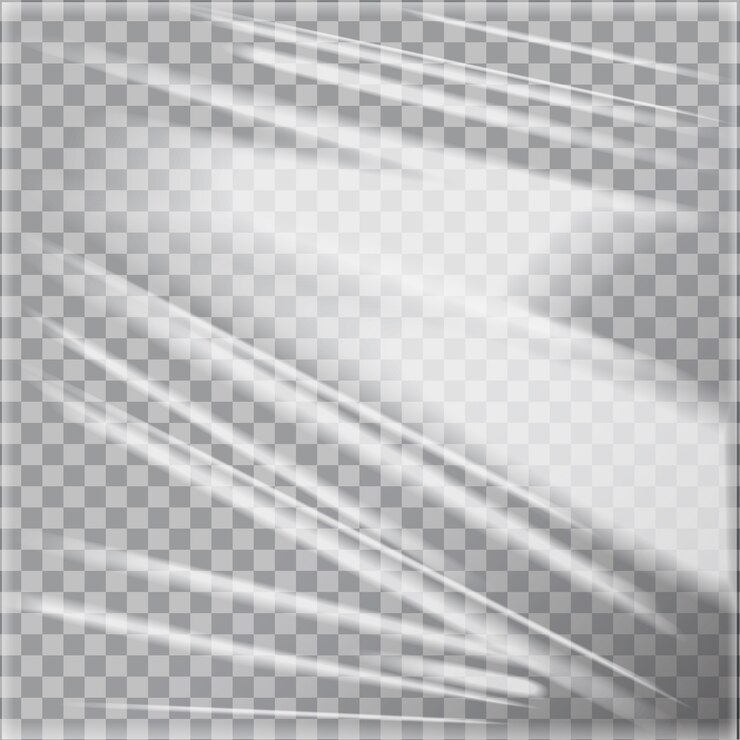 Vector plantilla de urdimbre de plástico de polietileno brillante transparente
