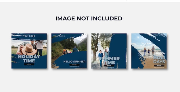 Plantilla de vacaciones de diseño plano de publicación de instagram