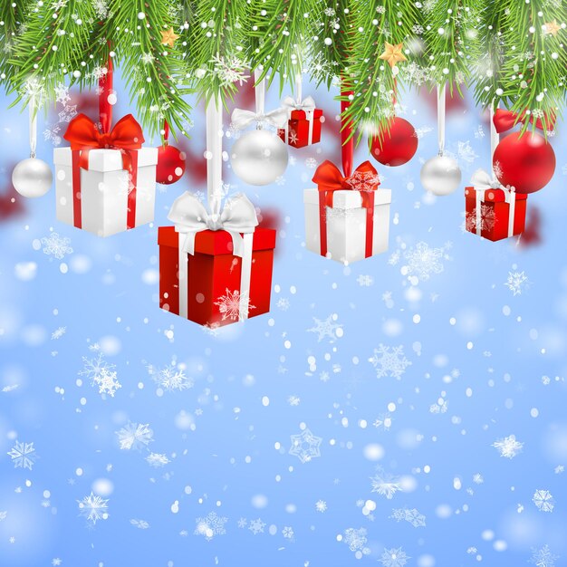Plantilla de vacaciones de tarjeta de Navidad de vector para el año nuevo