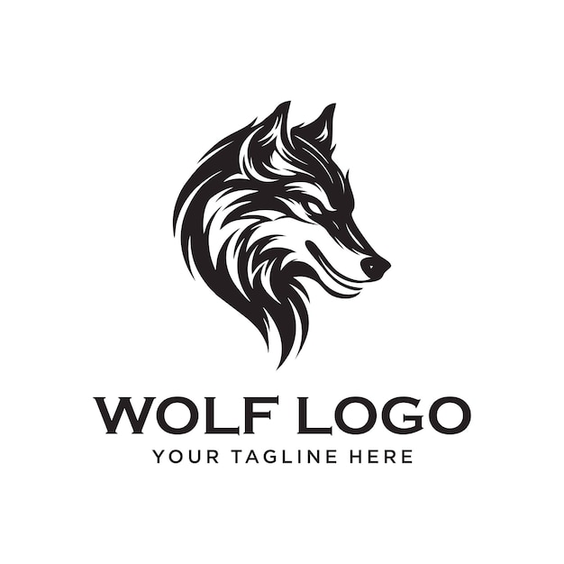 plantilla de vector de acciones de logotipo de Wolf Vintage