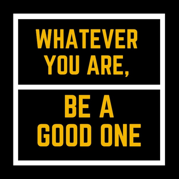 Plantilla de vector amarillo y negro de tipografía de cita motivacional
