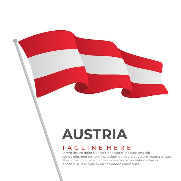 Plantilla vector Austria bandera diseño moderno