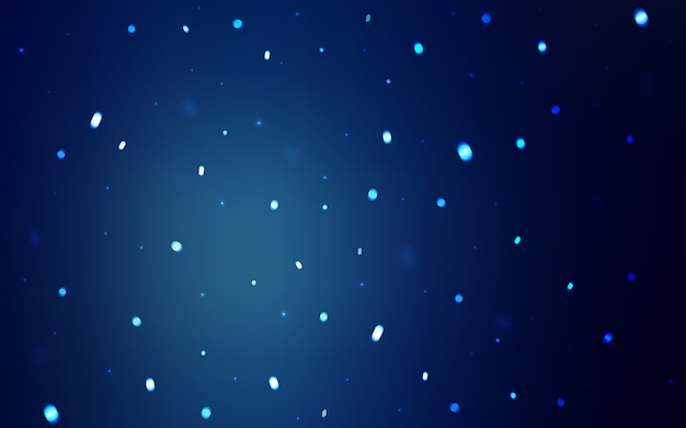 Plantilla de vector AZUL oscuro con copos de nieve de hielo
