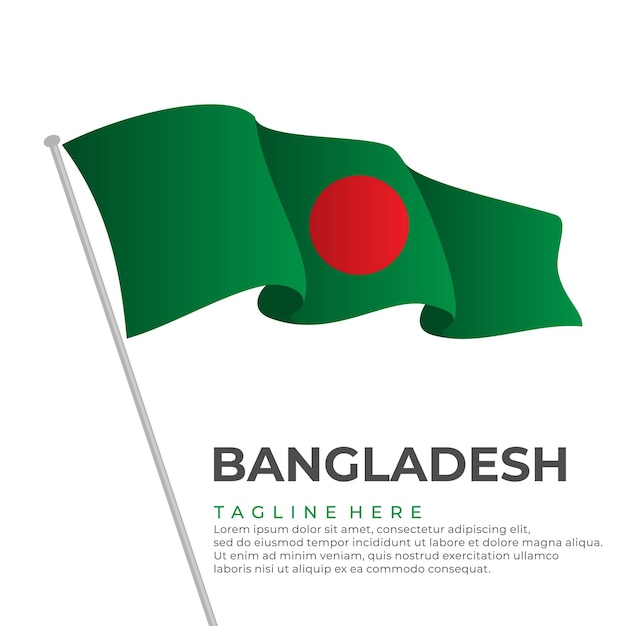 Plantilla vector bandera de Bangladesh diseño moderno