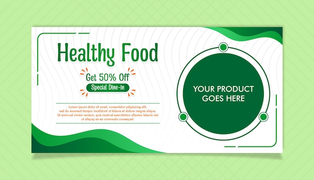 Plantilla de vector de banner de alimentos saludables