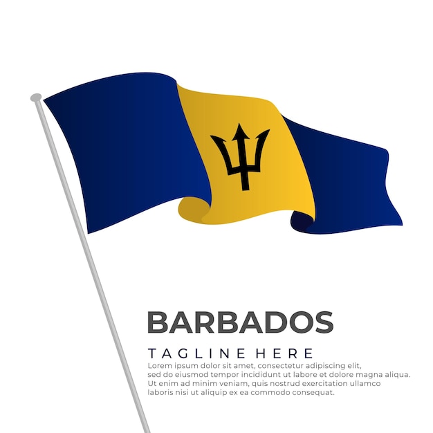 Plantilla vector Barbados bandera diseño moderno