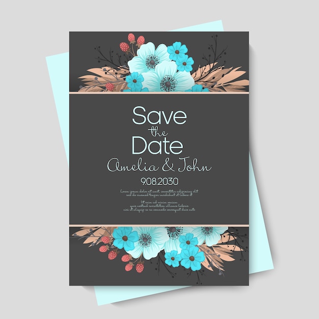 Plantilla de vector de boda floral