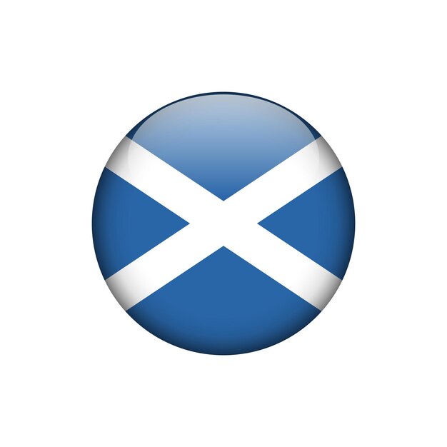 Plantilla de vector de botón de círculo de bandera de escocia