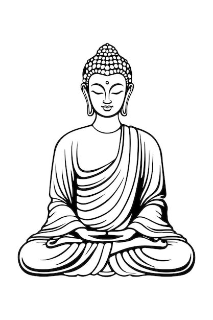 plantilla de vector de Buda en meditación
