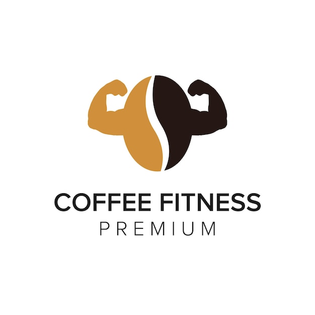 Plantilla de vector de café fitness logo icono