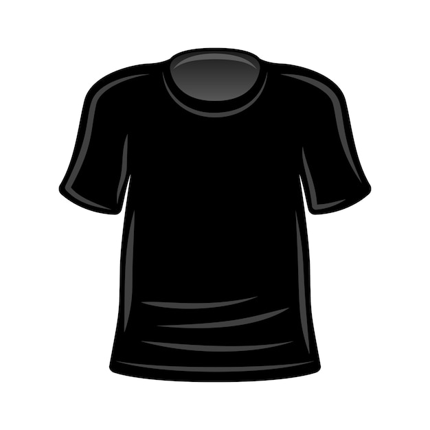 Vector plantilla de vector de camiseta negra en blanco para presentar su diseño de impresión de ropa ilustración aislada sobre fondo blanco