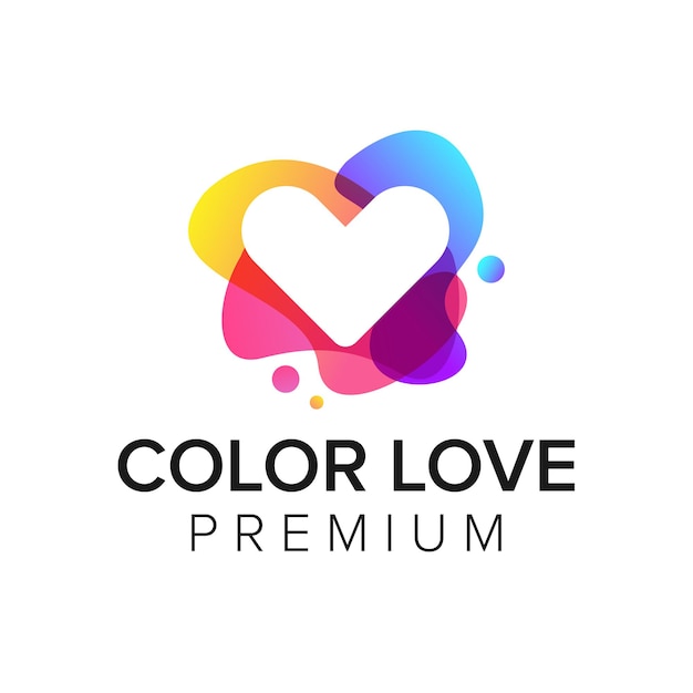 Plantilla de vector de color amor logo icono