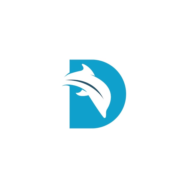 Plantilla de vector de concepto de diseño de icono de logotipo de delfín