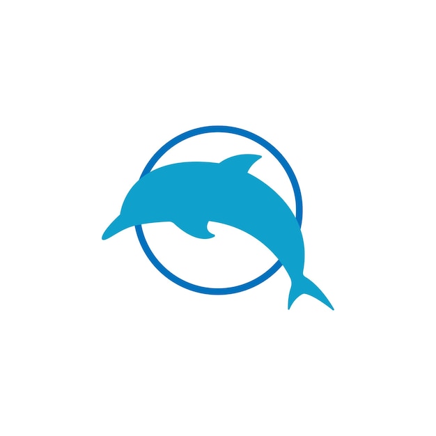 Plantilla de vector de concepto de diseño de icono de logotipo de delfín