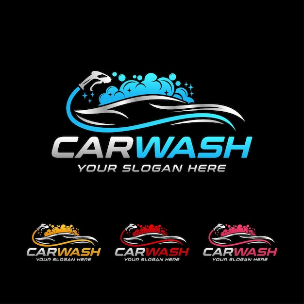 Plantilla de vector de concepto de diseños de logotipo de lavado de coches