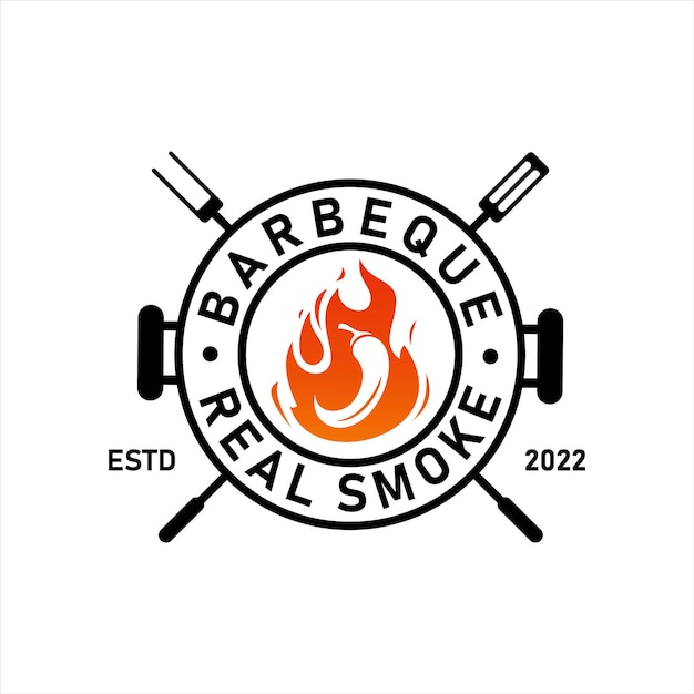 Plantilla de vector de concepto de logotipo de barbacoa