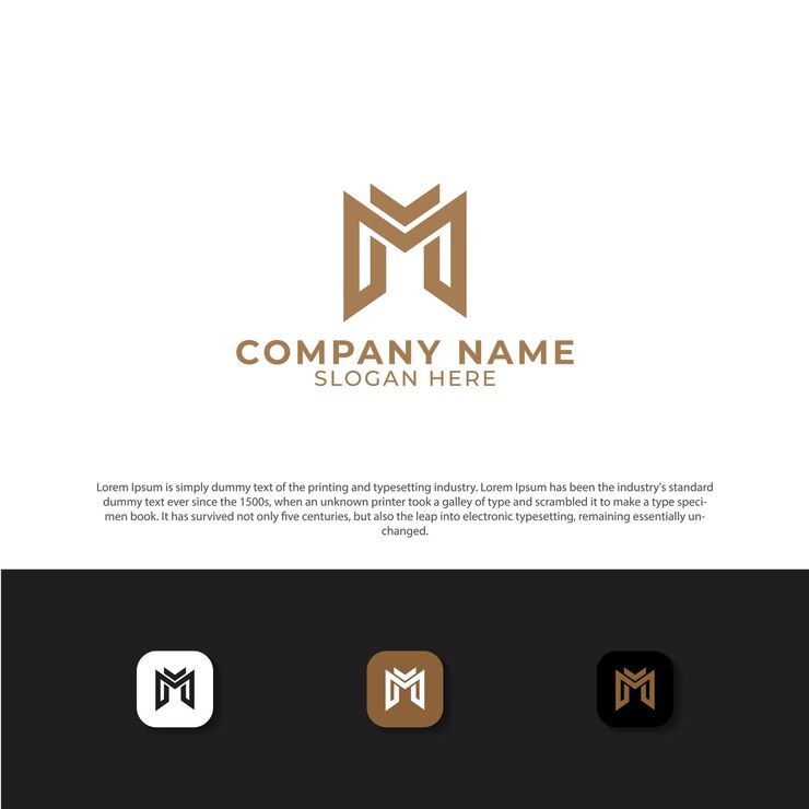 plantilla de vector de concepto de logotipo de monograma inicial de letra mm